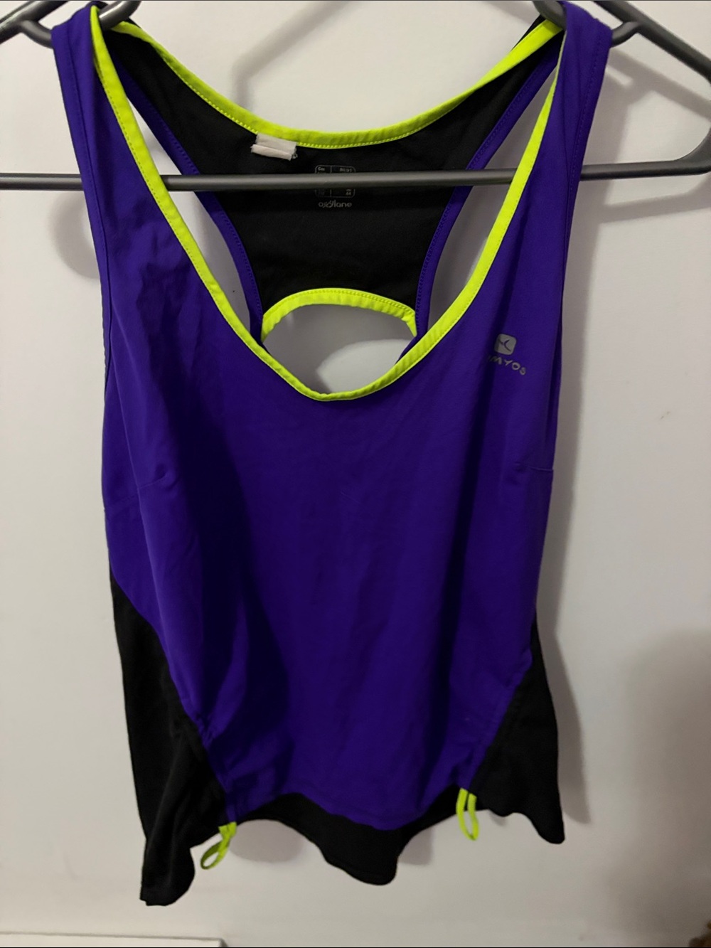 Women's Purple & Neon Yellow One-Piece Swim Tank